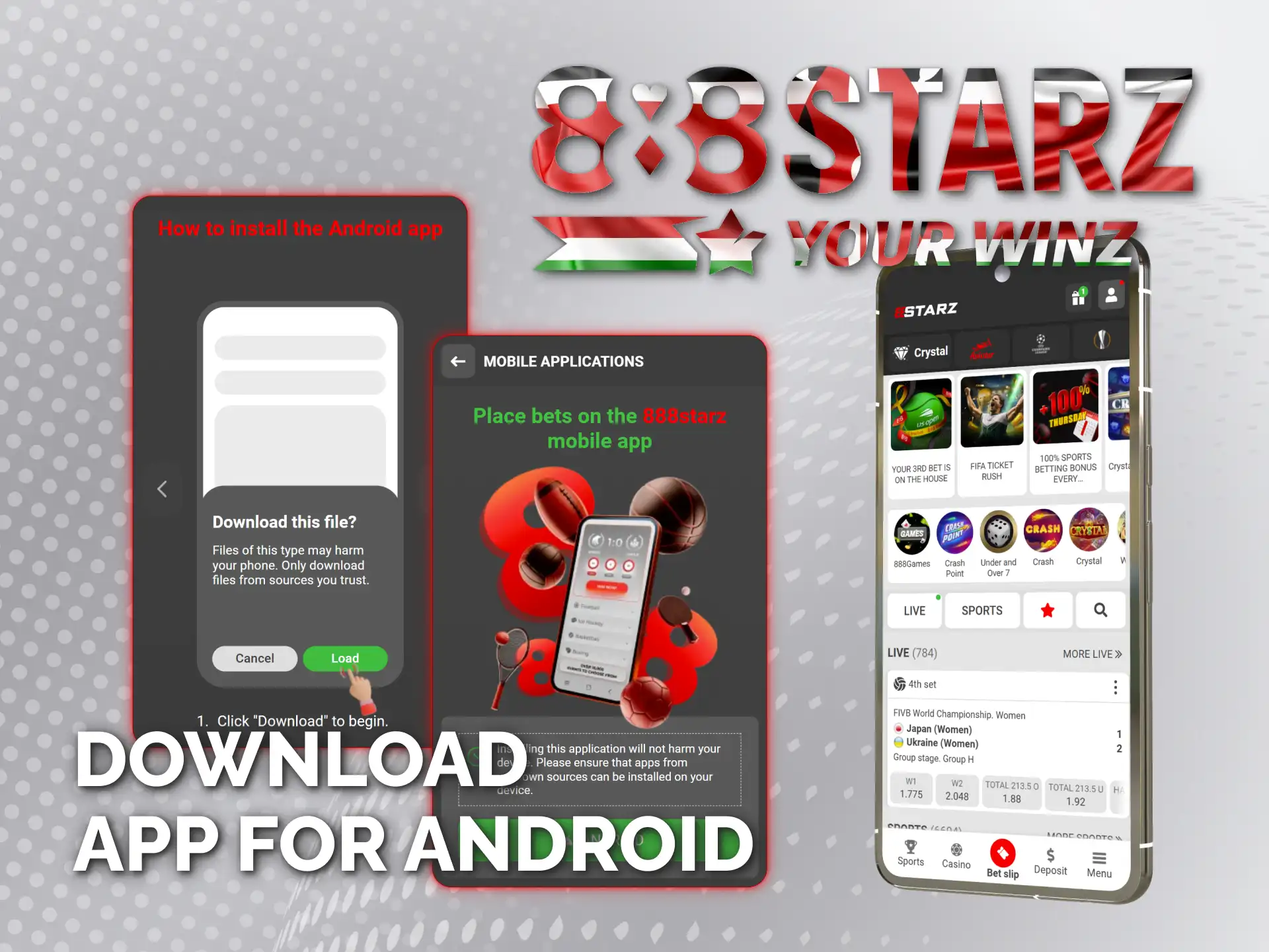 Get 888starz official Android app by downloading and installing APK.