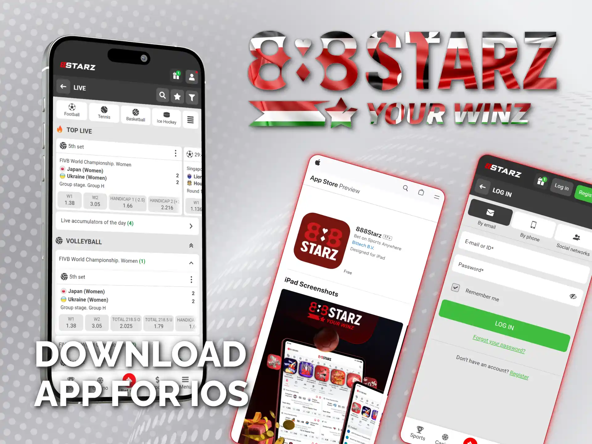 Download and install 888starz official app for iOS in Kenya.