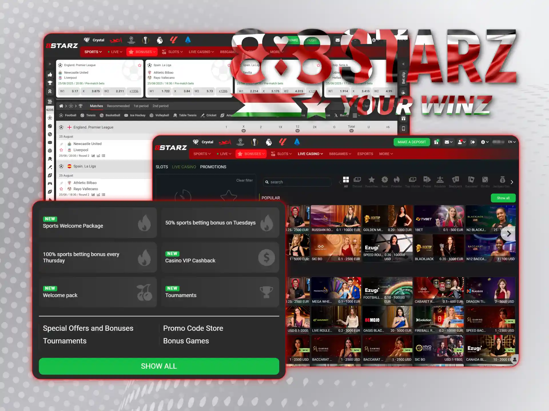 888starz casino offers a wide range of bonuses in Kenya.