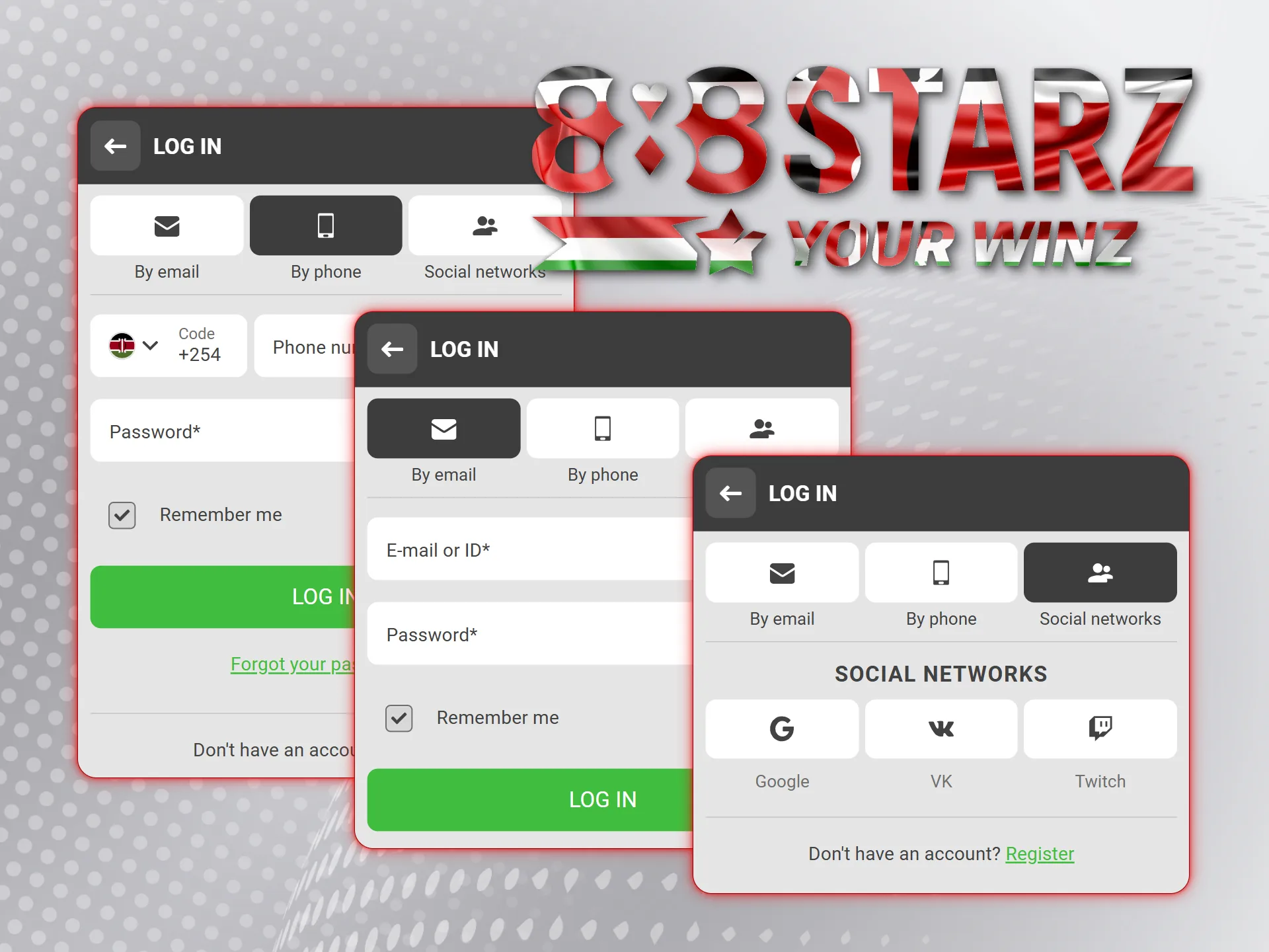 Choose your preferred 888starz login method easily in Kenya.