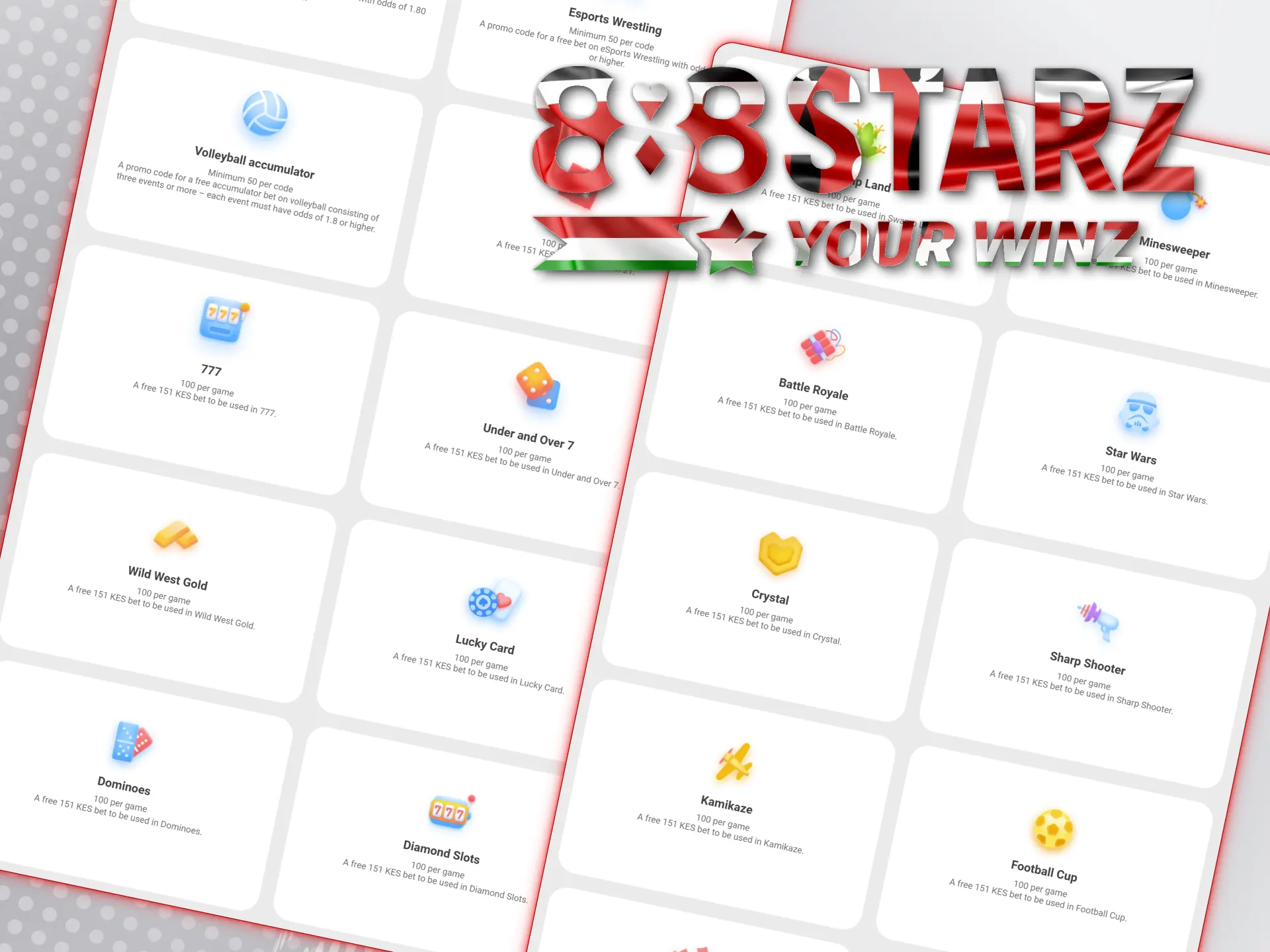 Use a promo code to get bonuses at 888starz Kenya.